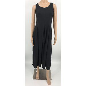 Laura Ashley Black Sleeveless Viscose Wool Blend Maxi Fit And Flare Dress Size 4